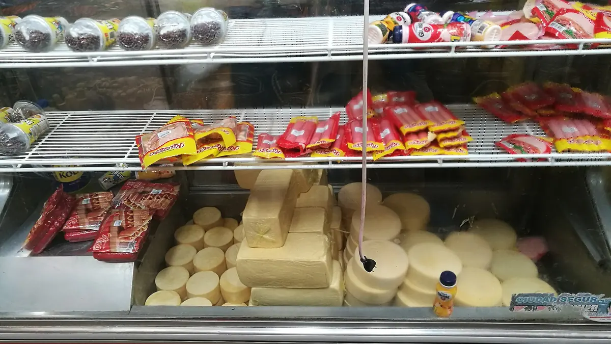 Cajamarca cheeses at a stall in the Central Market